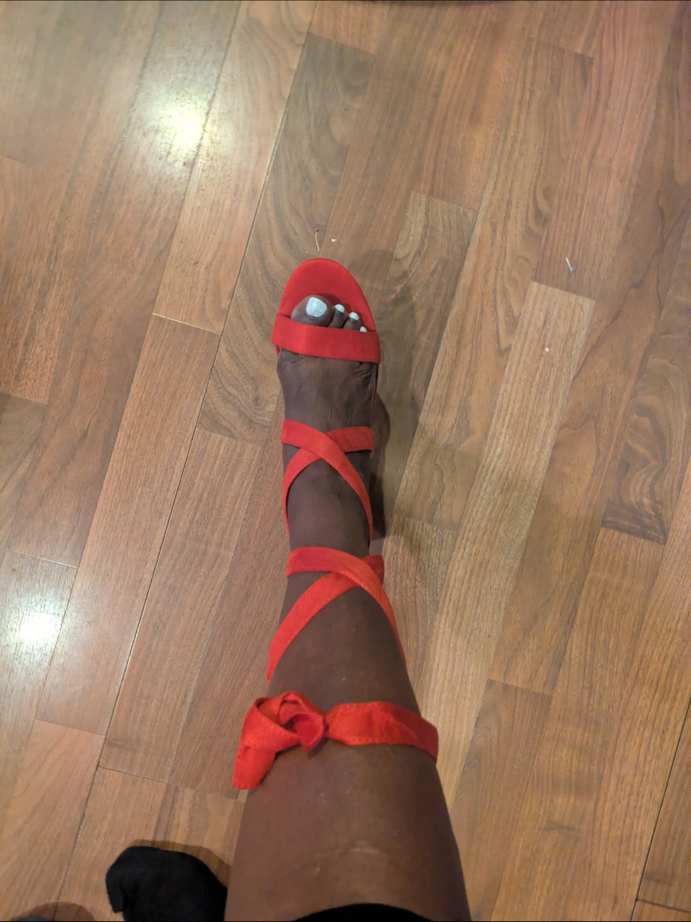 Red Lace-Up Women's Sandals